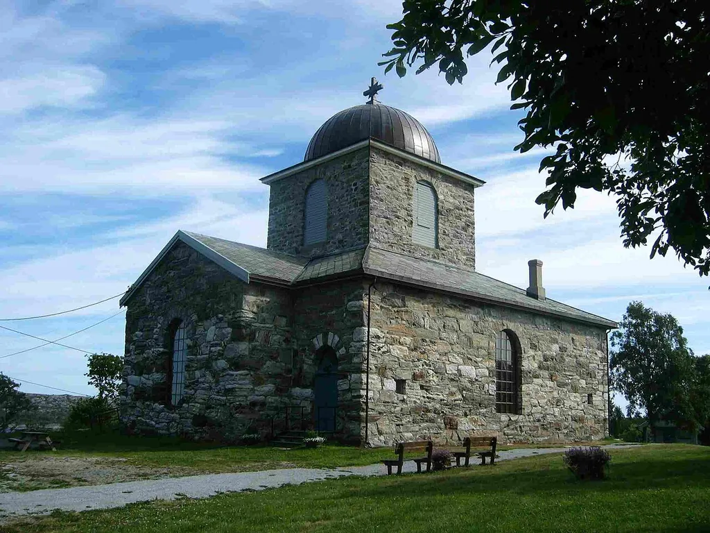 Hitra kirke in Melandsjø, Hitra, Sør-Trøndelag, Norway