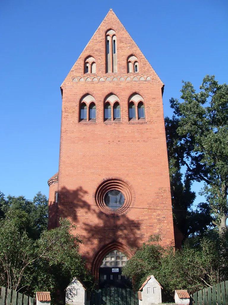 Łekno, ul. Pocztowa - kościół ewangelicki,ob. nieczynny, 1910