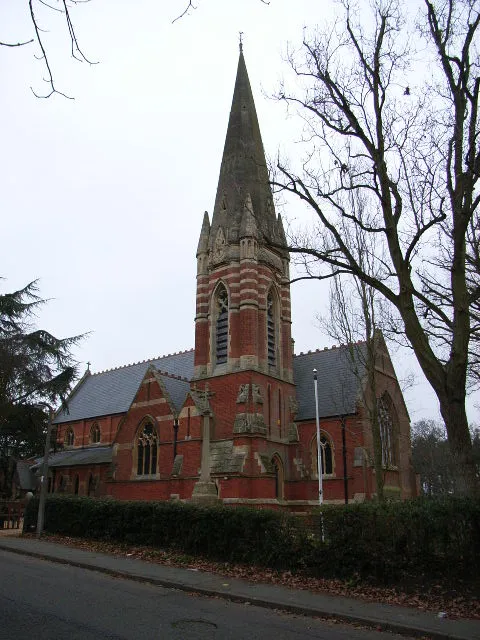 St Anne's parish church, Church Road, Bagshot, Surrey, seen from the east
