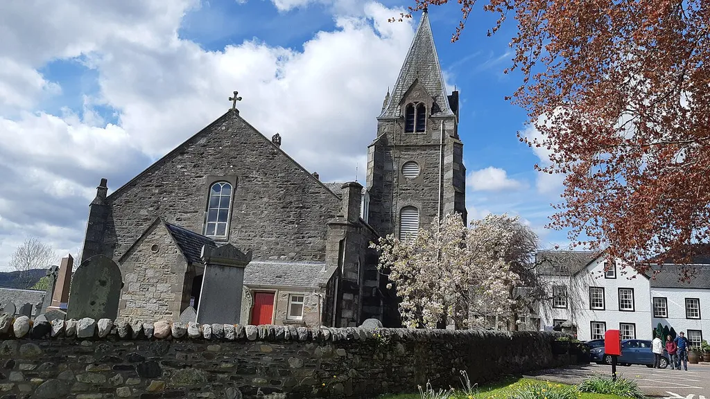 The Pitlochry &amp; Moulin heritage centre. It is located in the old parish church building of Moulin