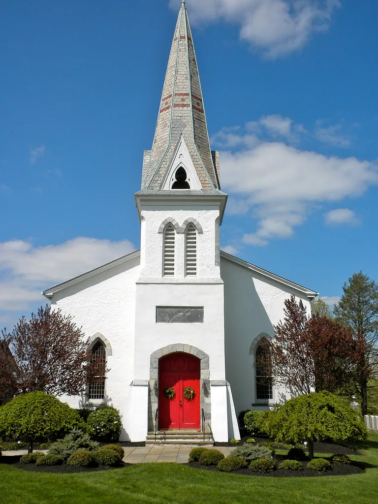 St. Paul's Church on NRHP since September 6, 1984. At 901 East Lincoln Highway (US 30) near Exton, West Whiteland Township, Chester County, PA. Founded 1828 according to stone inscription above door. Episcopal