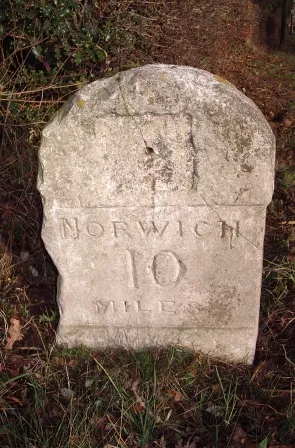 Old Milestone by the B1113, Norwich Road, Tacolneston