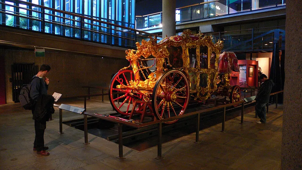 Museum of London interior, showing coach of the Lord Mayor, London