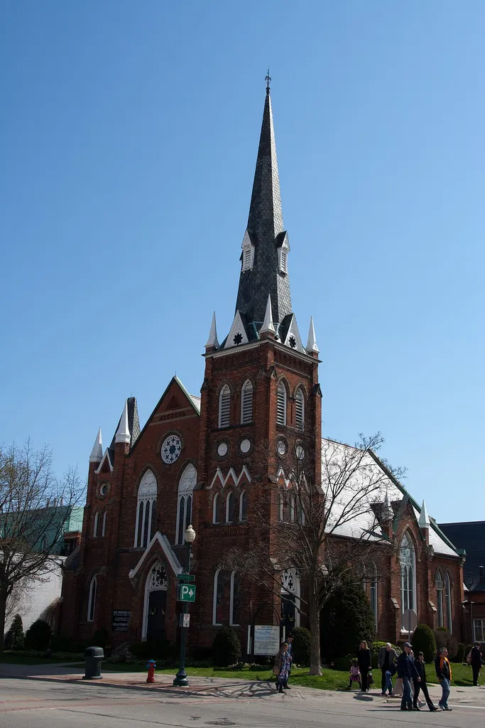 Knox Presbyterian Church located in downtown Oakville, Ontario.