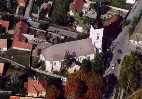 Dömsöd, Hungary, aerial photography, Petőfi tér Petőfi utca sarok
