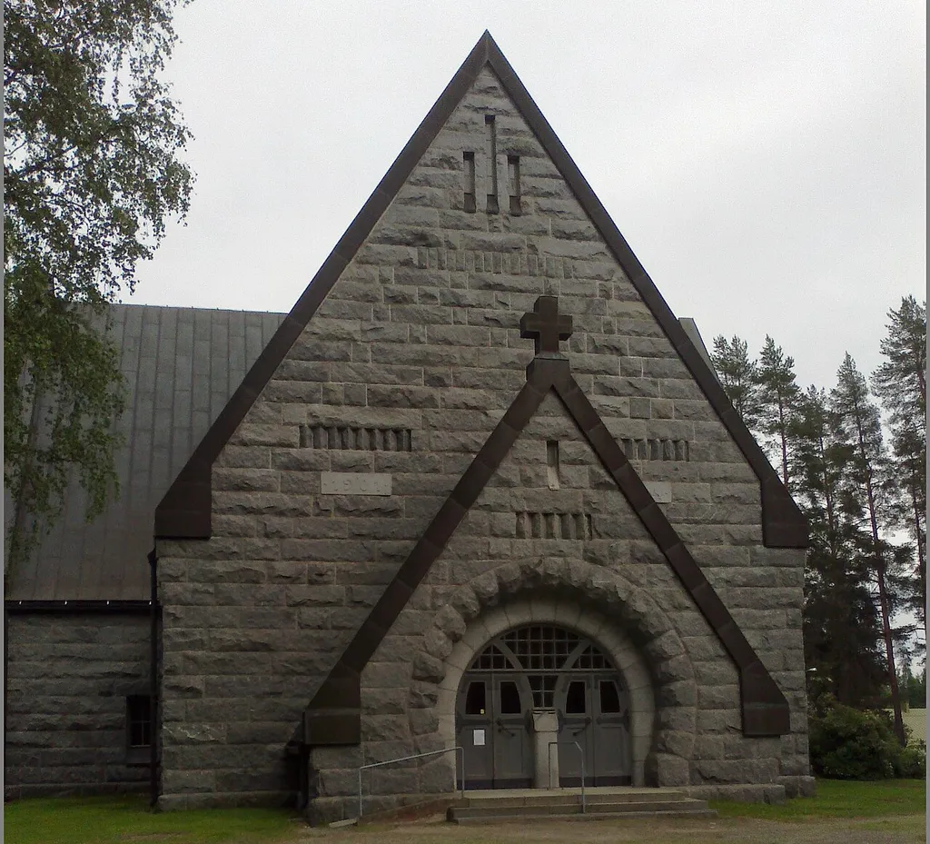 The Lutheran Church in Muuruvesi village, Juankoski, Northern Savonia, Finland. The tower of the church is not in the picture.