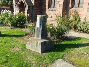 Cross base and shaft in St Helen's churchyard