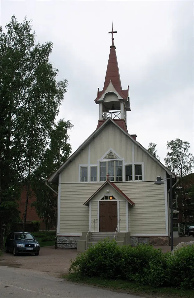 Oulunkylä old church in Oulunkylä, Helsinki, Finland. This was originally constructed as a chapel (prayerhouse) in 1905, later being taken in church use. This wooden church burned partly in 1978, but was then repared.
