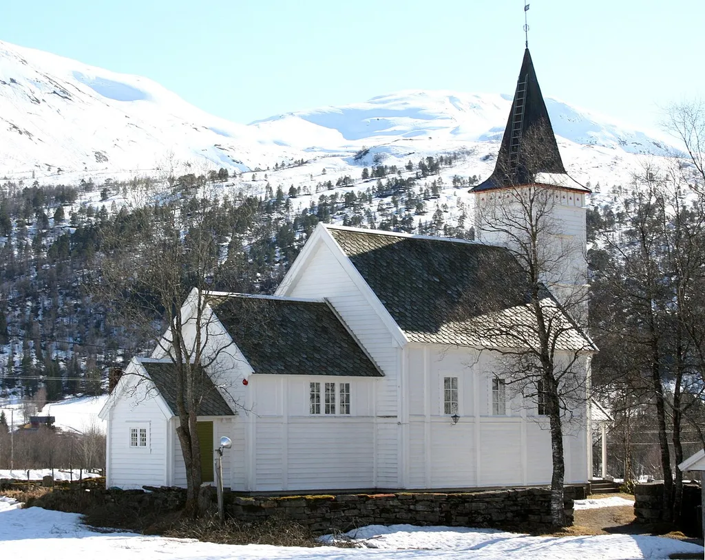 Haukedalen church in Førde kommune, Sogn og Fjordane, Norway.