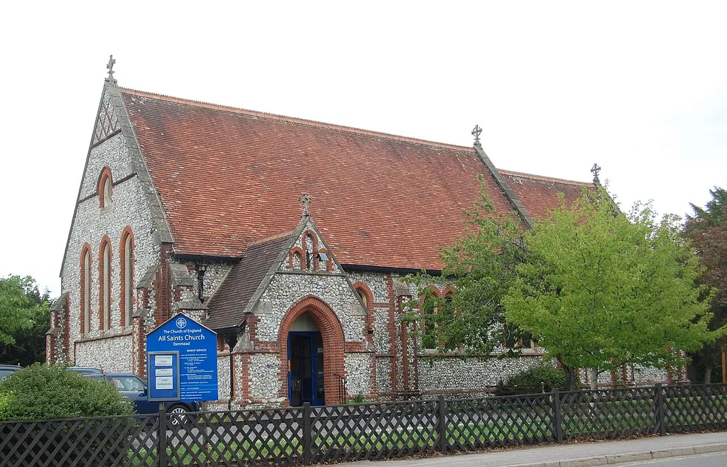 All Saints Church, Hambledon Road, Denmead, City of Winchester District, Hampshire, England. The Anglican parish church of Denmead.