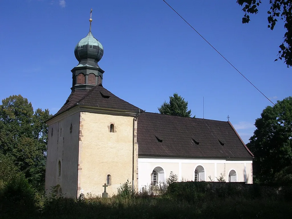 Kublov, Beroun District, Central Bohemian Region, the Czech Republic. Church of Saint John the Baptist at Velíz Hill.