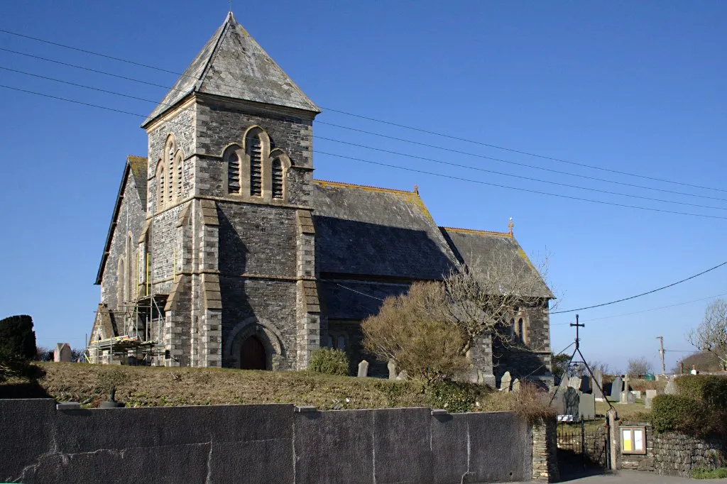 Parish church of St John the Evangelist, Delabole, Cornwall, seen from the southeast