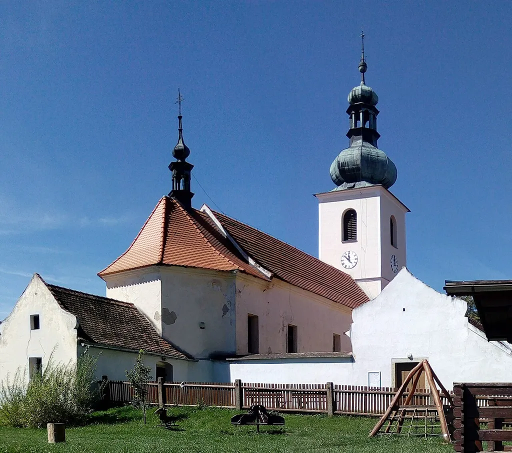 Church of Saint John of Nepomuk in the village of Svatý Jan nad Malší, South Bohemian Region, Czechia