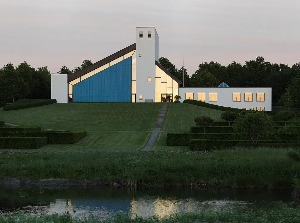 Skjoldhøj Church at sunset June 14, 2013
