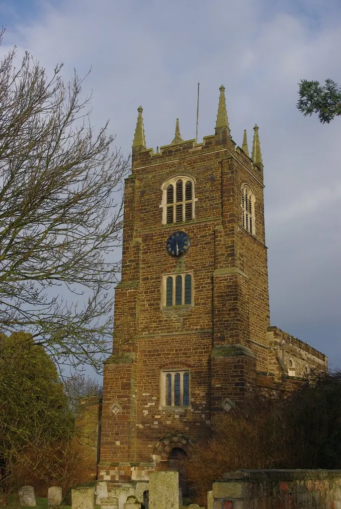 Parish church of St Edmund or St James, Blunham, Bedfordshire, seen from west-southwest