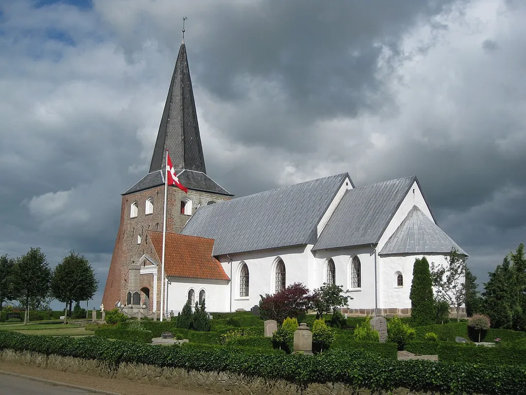 The church "Bjolderup Kirke" nearby the small town "Bolderslev". The town is located in Southern Jutland in south Denmark.
