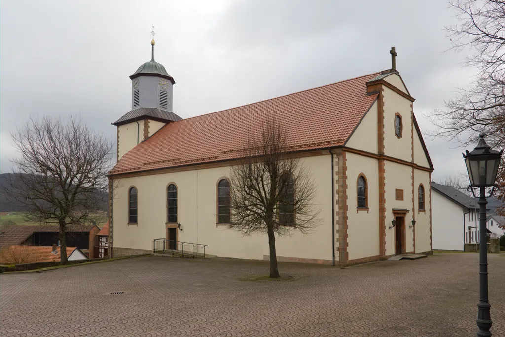 Church in Hofaschenbach, Nuesttal, Hessen, Germany