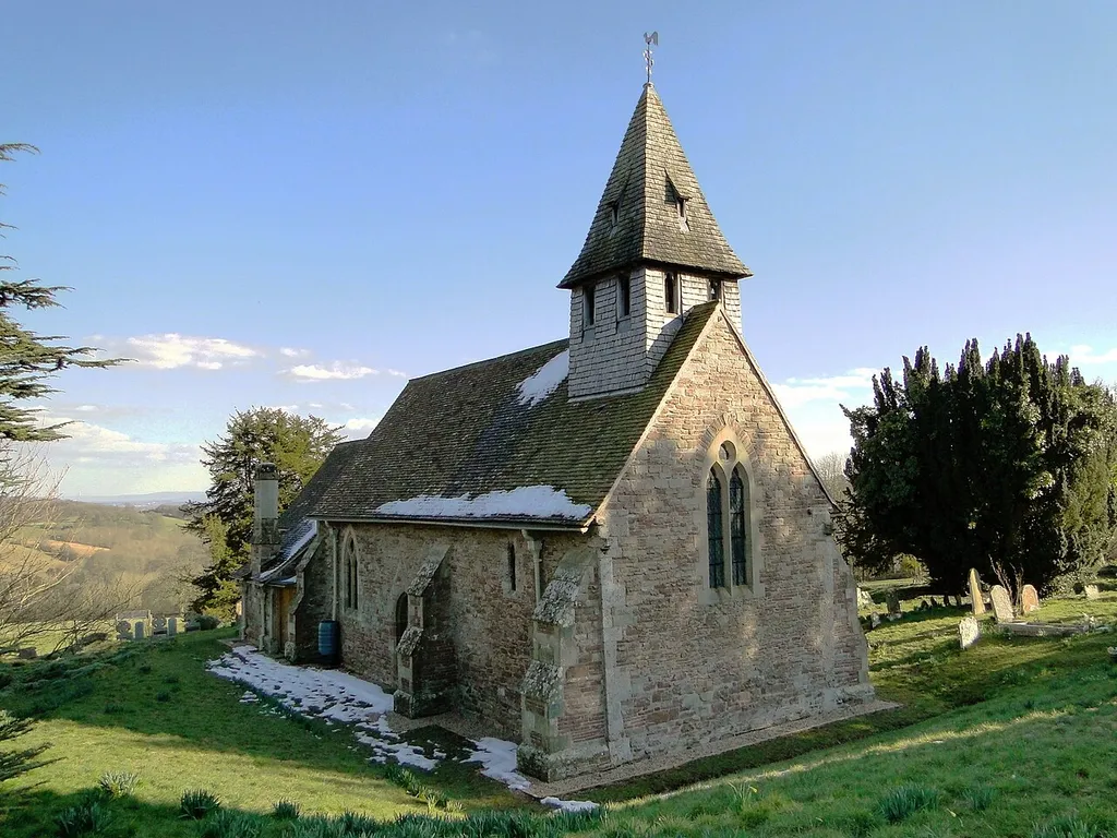 St James, Tedstone Delamere. A charming small church set below the immaculately groomed lawns of Tedstone Court. The church displays both its Anglo Saxon origins and the heavy hand of the Victorian restorer, who in this case was George Gilbert Scott. He rebuilt the chancel, and added the timber bellcote and the South porch in 1856-7.