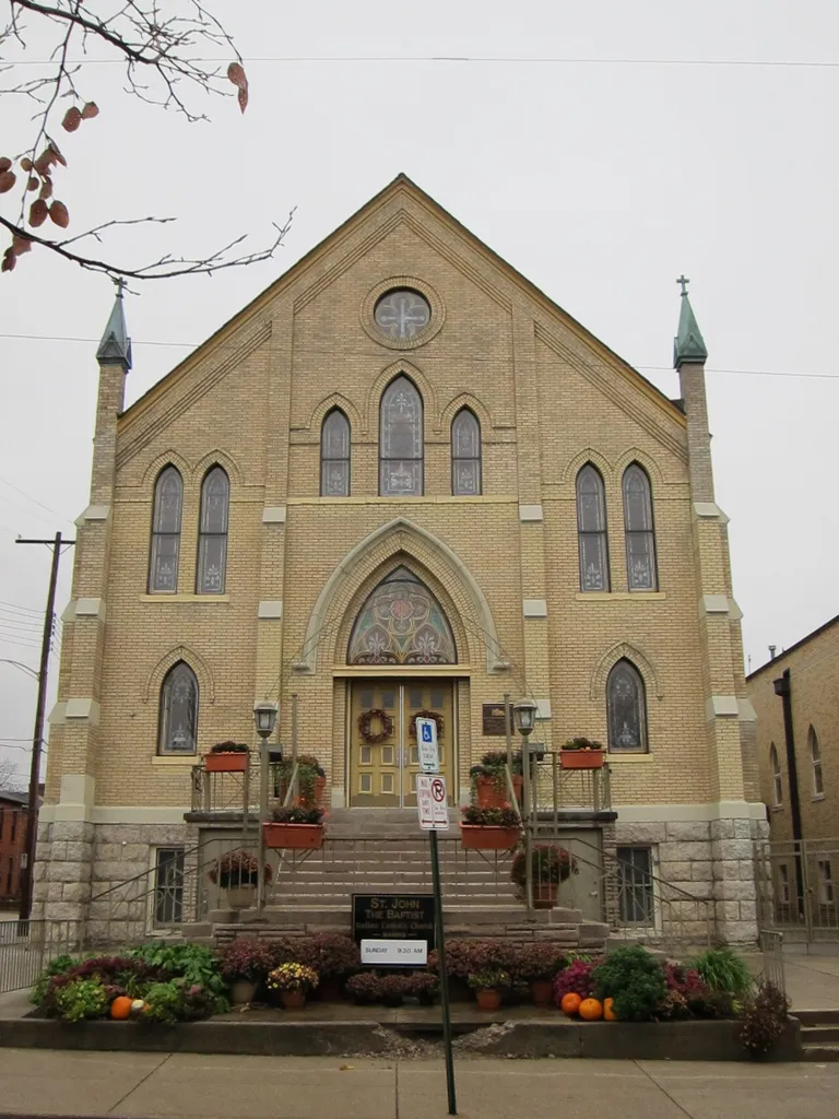 St. John the Baptist Italian Catholic Church, Columbus, Ohio; front of the building, exterior
