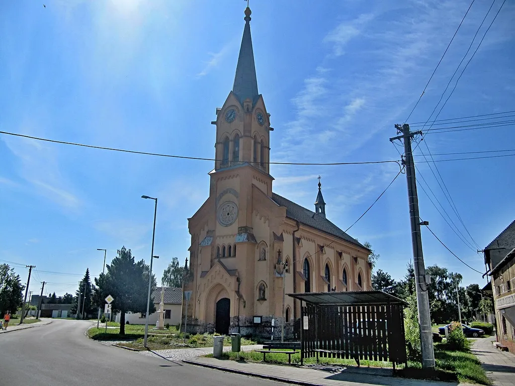 Kyselovice, Kroměříž District, Czech Republic. Church of the Holy Guardian Angels.