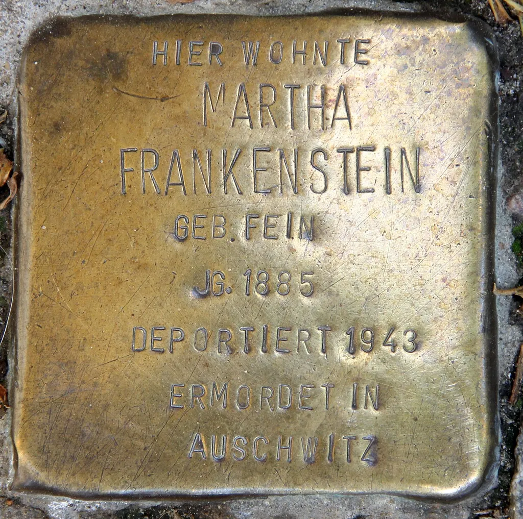 Stolperstein dedicated to Martha Frankenstein