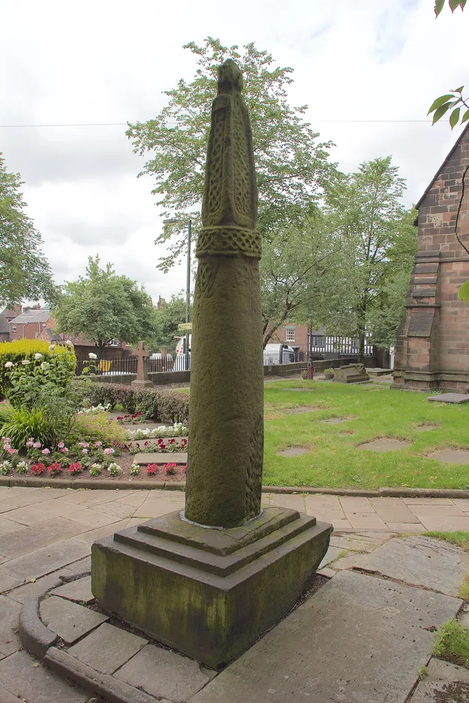 One of two Anglo-Scandinavian crosses in the churchyard of St Edward the Confessor, Leek, Staffordshire