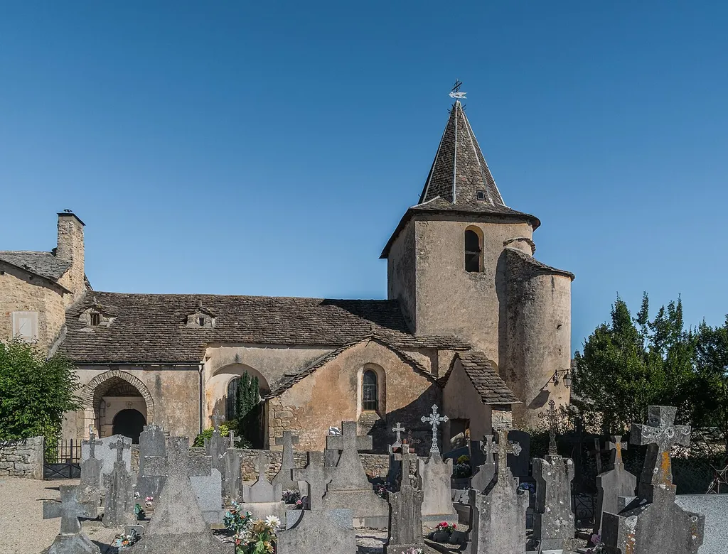 Saint George Church in Saint-Georges-de-Lévéjac, Lozère, France