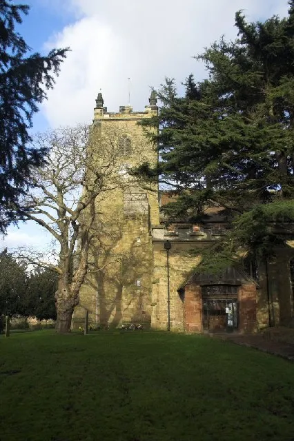 St. Peter and St. Paul's church, Kingsbury. The old 12th century church of St. Peter &amp; St.Paul next to the river Tame, Kingsbury, Warwickshire.