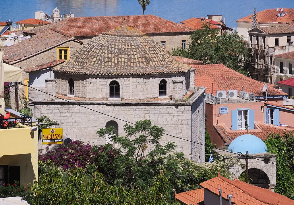 View of the Catholic church of Metamorphosis, Nafplio.