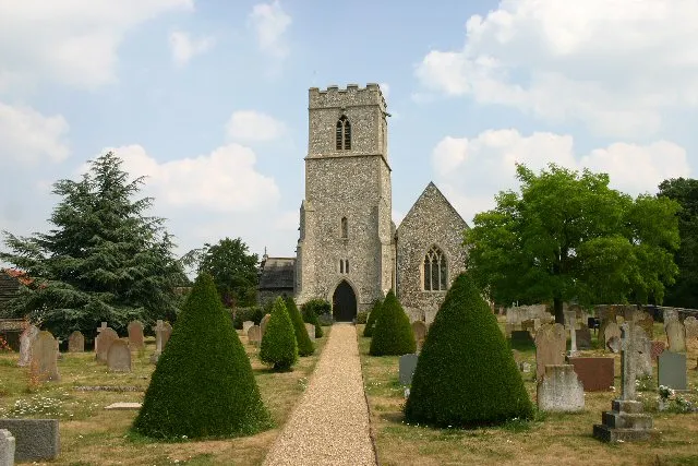 Parish church of SS Laurence and Peter, Eriswell, Suffolk, seen from west-southwest