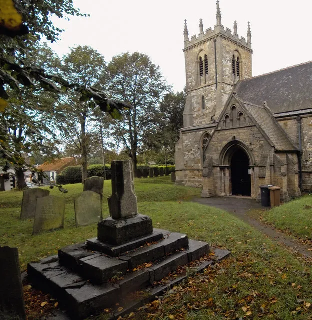 Thornton Curtis Churchyard Churchyard of St. Lawrence, Thornton Curtis. In the foreground is the base of the old church cross,