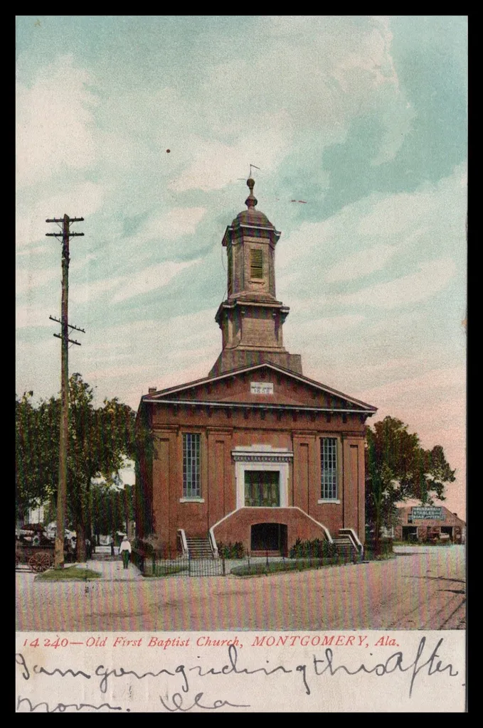 First Baptist Church, Montgomery, Alabama - postcard
