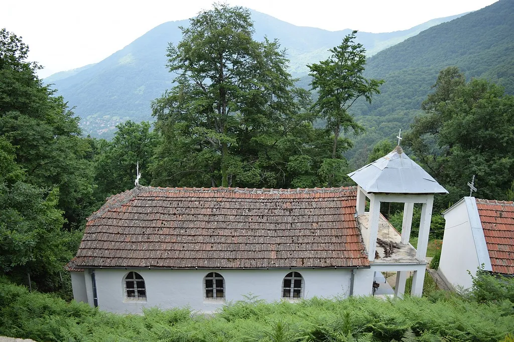 View of the St. George's Church in the village Oreše