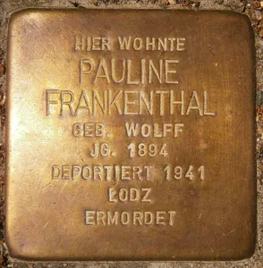 Stolperstein dedicated to Pauline Frankenthal