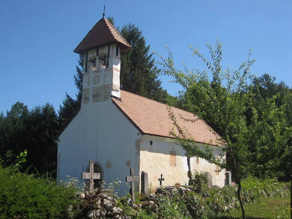 Church of All Saints near Lahinja River, Slovenia