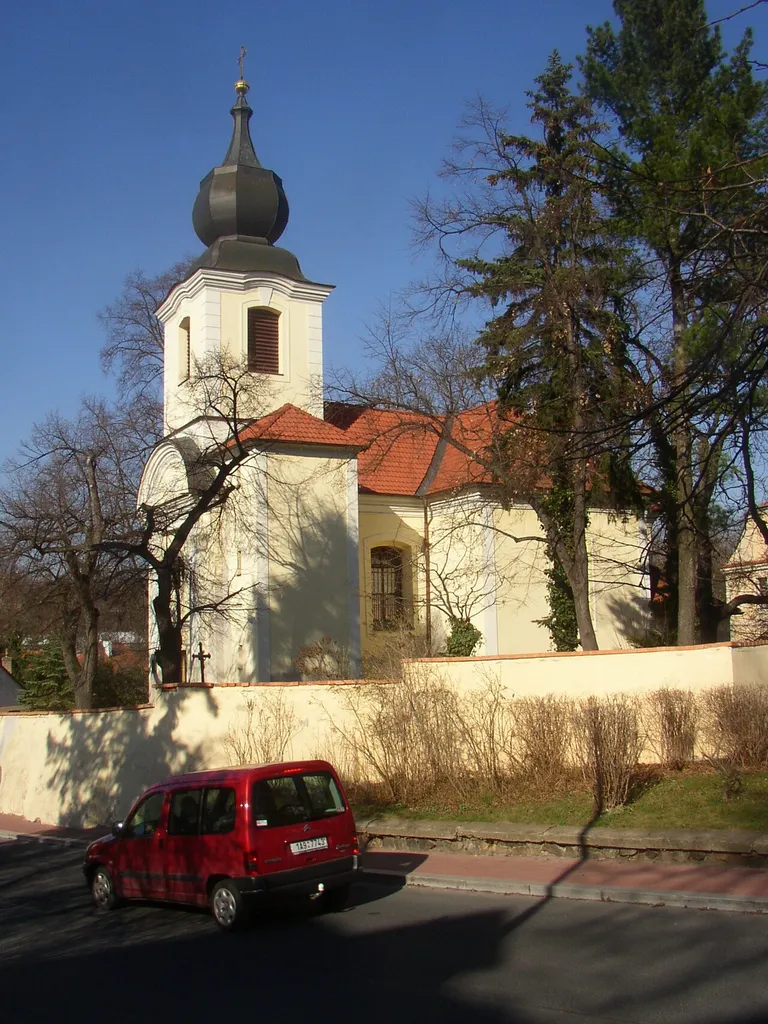 SS Peter and Paul church in old part of Bohnice district, Prague, Czech Republic.