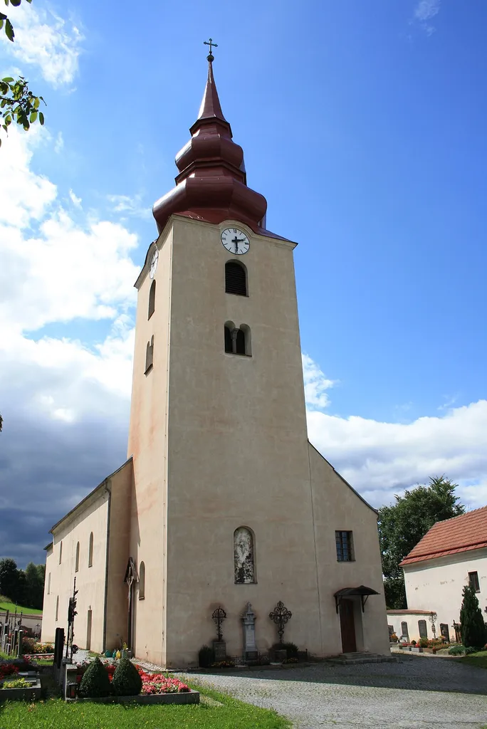 Außenansicht der Pfarrkirche Großglobnitz, Zwettl, Lower Austria