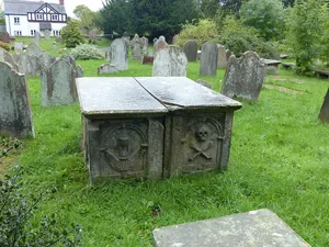Pair of adjacent table tombs in churchyard (south of St Chad's Church, east of path to church porch)