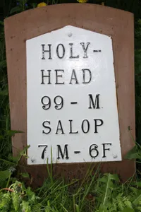 Milestone, by church at SJ397191
