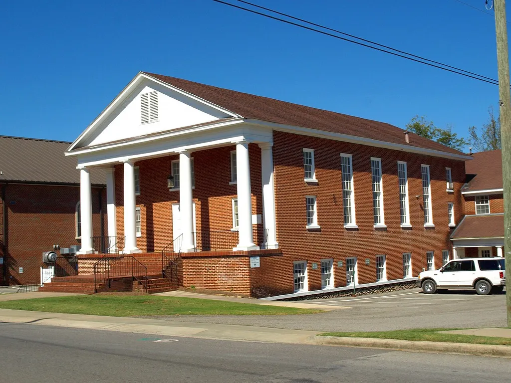 First Baptist Church in Ashville, Alabama, part of the Ashville Historic District.