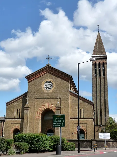 Christ Church, Christchurch Road, Streatham, London SW2. Designed by James W Wild (1814–92) and built 1840–42. The details are simple and clear, arguably prefiguring modernism by almost a century. It is built of stock brick with some polychromy, with a clerestory and a campanile.