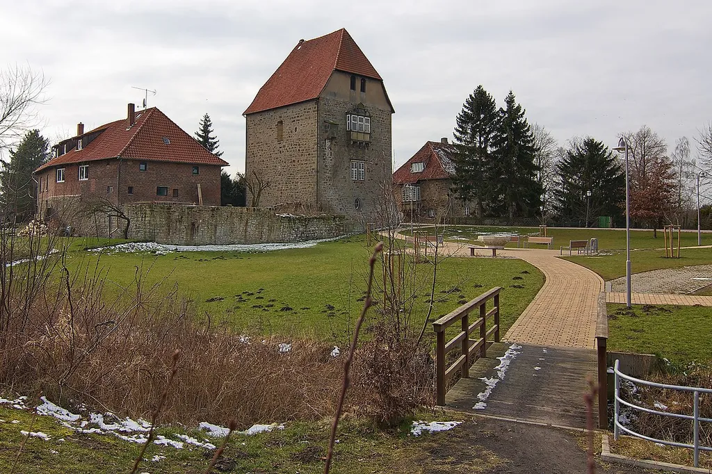 Wasserburg Sachsenhagen von 1250 in Sachsenhagen, Niedersachsen, Deutschland