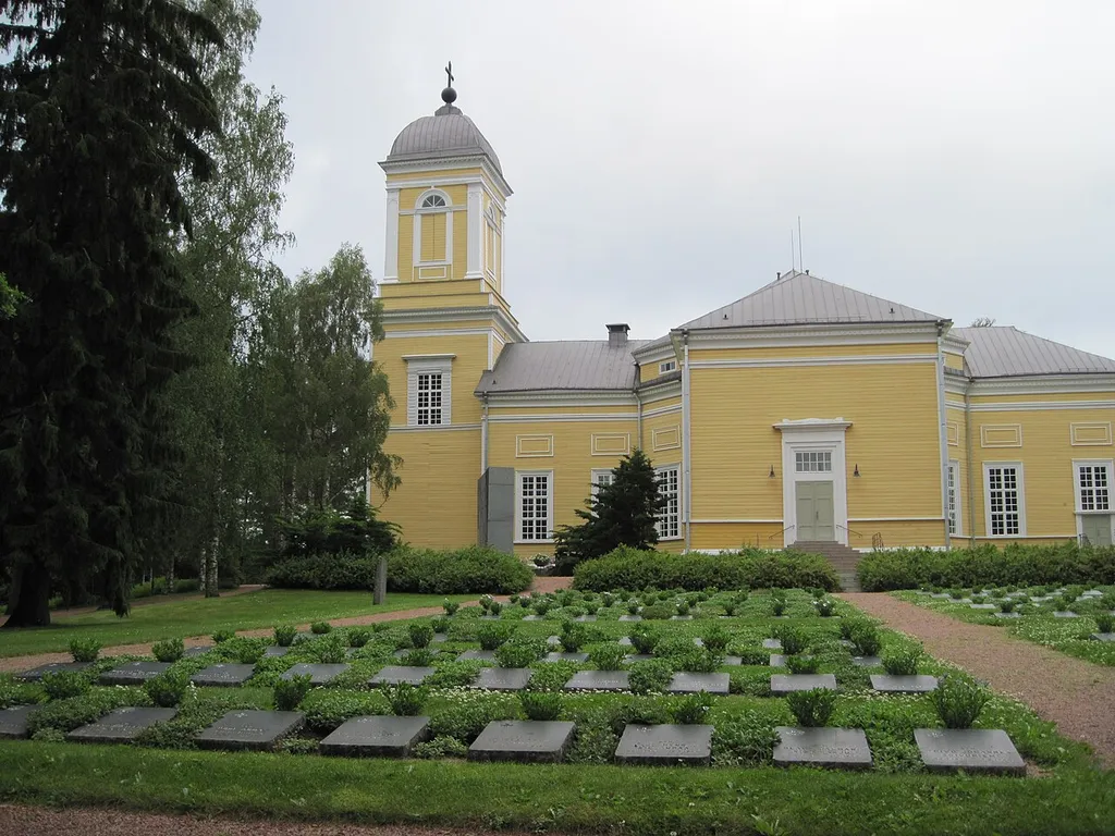 Military cemetery at Kankaanpää Church in Kankaanpää, Finland