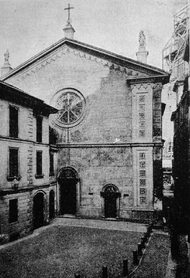 Chiesa di Santa Maria Beltrade a Milano. Posta nell'area dell'attuale piazza omonima, fu sconsacrata nel 1924 e abbattuta nel 1934.