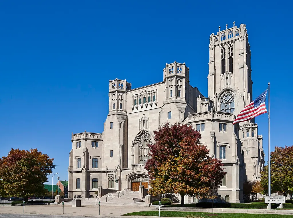 A view of the Scottish Rite Cathedral, located in Indianapolis, USA