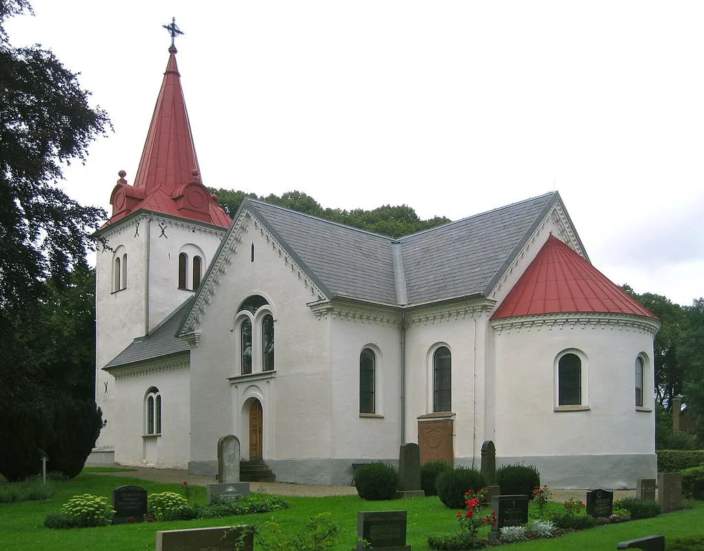 Håstad church, Skåne, Sweden. Building originally from the 11th century, rebuilt in 1861.