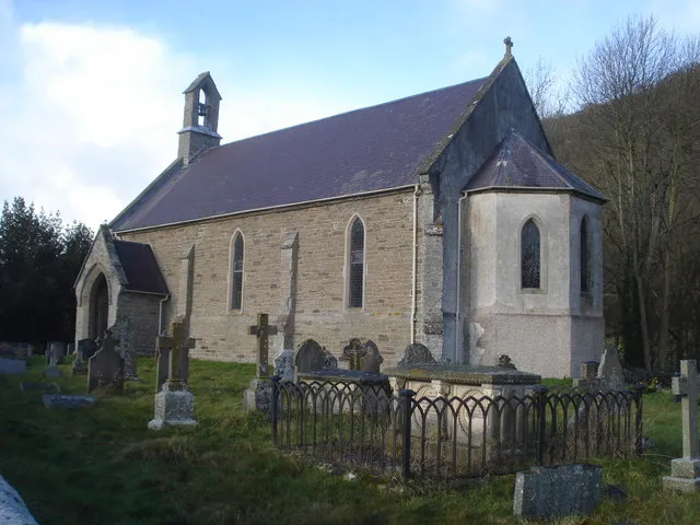 Church of England chapel of St Mary, Chapel Lawn, Shropshire, seen from the southeast. Designed by Edward Haycock and built in 1844 as a chapel of ease for St George's parish church, Clun.