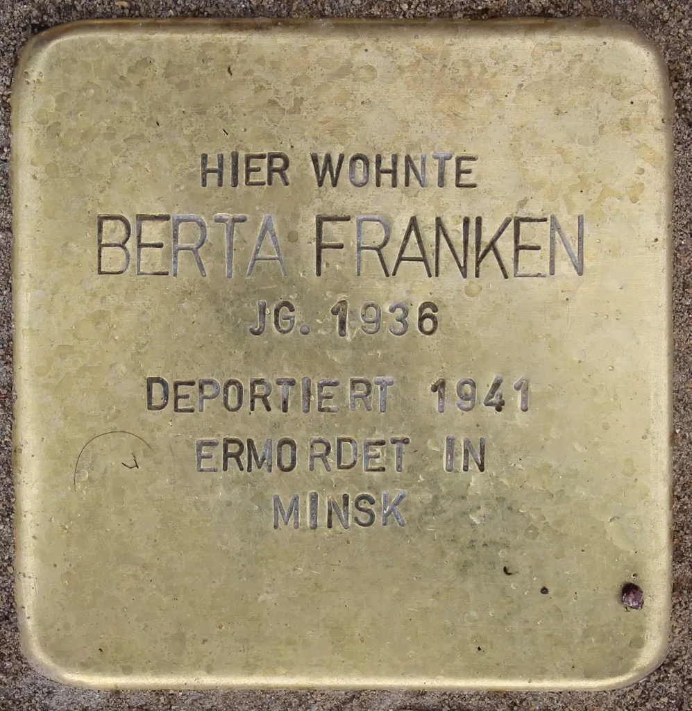 Stolperstein dedicated to Berta Franken