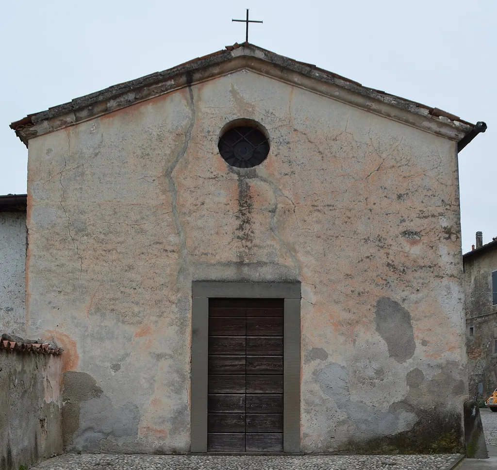 Santa Giulia Cazzago,Est, facciata principale Soprintendenza The usage of this reproduction of a "cultural good" may be restricted by Italian laws, which requires a payment to the local Soprintendenza (government department responsible for the environment, historical buildings, monuments and other treasures) for any use of reproductions of these goods (article 107) that are not for a personal or educational purpose (article 108). Wikimedia Commons is not required to comply as it is hosted in the United States of America. Users who are citizens of Italy are warned that they are solely responsible for any possible violation of local laws. See our general disclaimer for more information. These restrictions are independent of the copyright status of the depicted work. The following are considered cultural heritage assets (article 10): state owned things with some artistic, historic, archeological or ethno-anthropological interest such as artworks displayed in museums or galleries, archeological remains, historical buildings, libraries, archives collections, places of cultural and artistic interest, photographs, and other items declared cultural heritage by the Ministry of Cultural Heritage and Activities (MIBAC) unless explicitly removed on a case by case basis. The complete national catalog of cultural heritage assets is not publicly accessible. The Central Institute for Cataloging and Documentation (ICCD), an institution of MIBAC, maintains a partial database of items in the national catalog online at catalogo.beniculturali.it. Reproductions of Italian works classified as "cultural goods" may only be displayed on the Italian Wikipedia using the appropriate copyright tag under its Exemption Doctrine Policy. This requires that they be locally uploaded, low resolution, and must have a rationale for their use. The full-resolution copies on Commons must not be used.