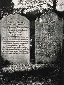 Two Headstones To Benjamin And Elizabeth Jesty. 12 M North Of Church Of Saint Nicholas